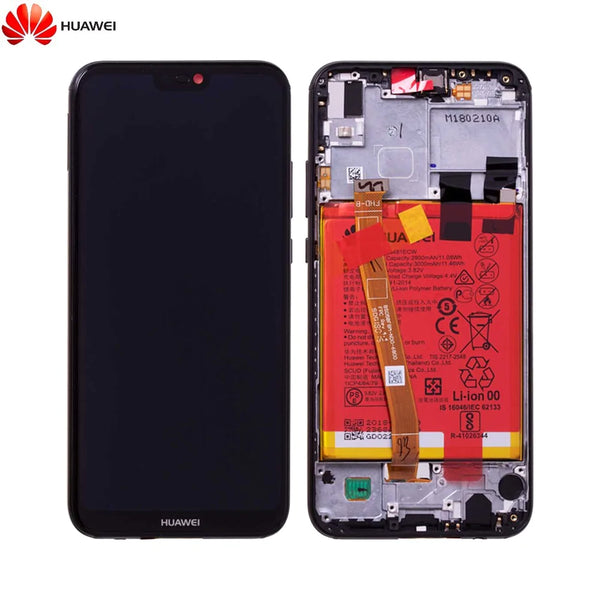 Komplette Bildschirmbaugruppe mit Rahmen und Akku Original Huawei P20 Lite 02351VPR 02352CCJ 02351XTY Schwarz