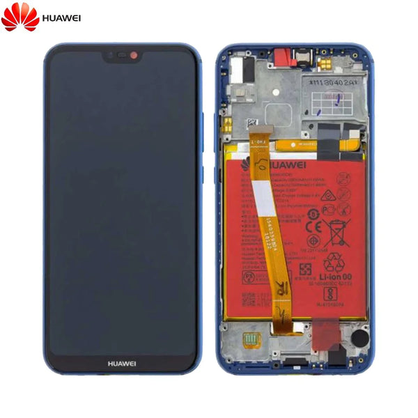 Complete Screen Assembly with Frame and Battery Original Huawei P20 Lite 02351VUV 02351XUA 02352CCK Blue