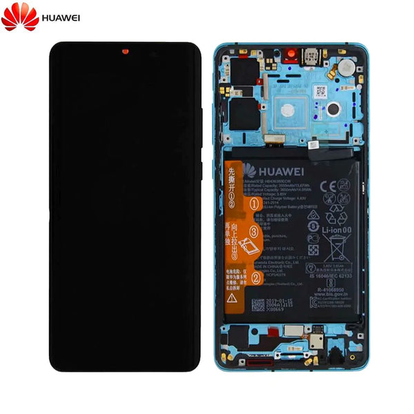 Complete Screen Assembly with Frame and Battery Original Huawei P30 02352NLN 02354HNJ 02354HRH Aurora Blue