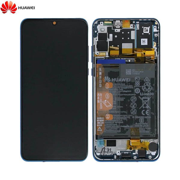 Komplette Bildschirmbaugruppe mit Rahmen und Akku Original Huawei P30 Lite New Edition 02352PJP 02353DQS 02353FQE Blau