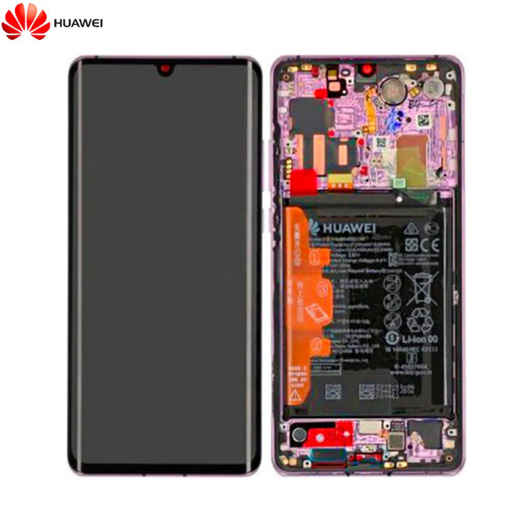 Montagem de tela completa com moldura e bateria original Huawei P30 Pro P30 Pro Nova edi__o 02353DGM Lavander