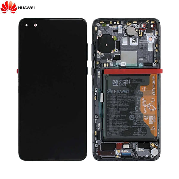 Complete Screen Block with Frame and Battery Original Huawei P40 02353MFA Black