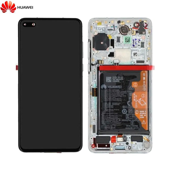 Gruppo Schermo Completo con Telaio e Batteria Originale Huawei P40 02353MFW Argento
