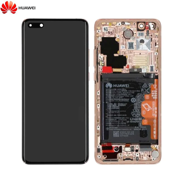 Gruppo Schermo Completo con Telaio e Batteria Originale Huawei P40 Pro 02353PJL Oro