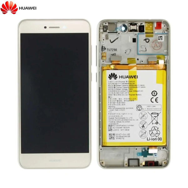Komplette Bildschirmbaugruppe mit Rahmen und Akku Original Huawei P8 Lite 2017 02351DLS 02351DNF 02351VBR Gold