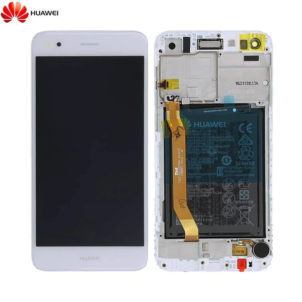 Kompletter Bildschirmblock mit Rahmen und Akku Original Huawei P9 Lite Mini 02351TUY Wei_