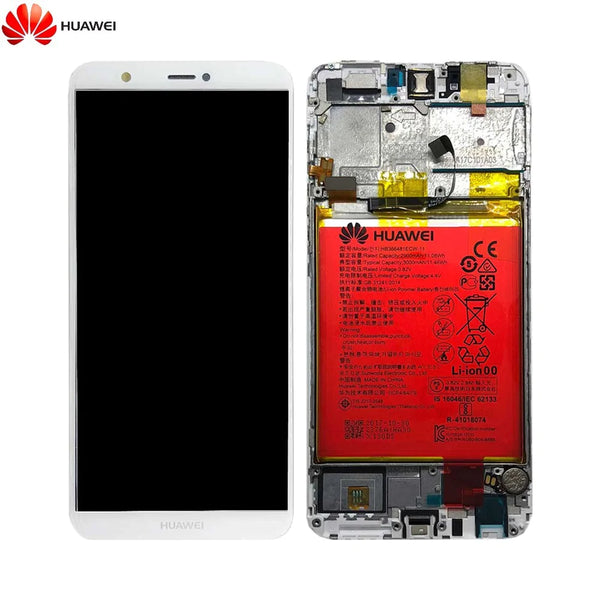 Kompletter Bildschirmblock mit Rahmen und Akku Original Huawei P Smart 02351SVE Wei_