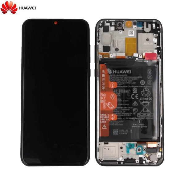Bloco de Tela Completo com Moldura e Bateria Original Huawei P Smart S 02353PNT Preto