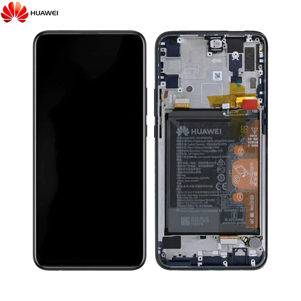Komplette Bildschirmbaugruppe mit Rahmen und Akku Original Huawei P Smart Z Y9 Prime 2019 02352RRF Schwarz