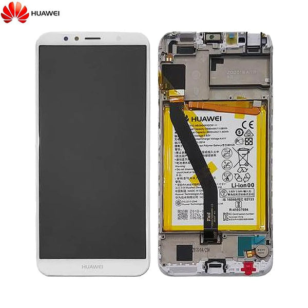 Complete Screen Assembly with Frame and Battery Original Huawei Y6 2018 02351WLK White