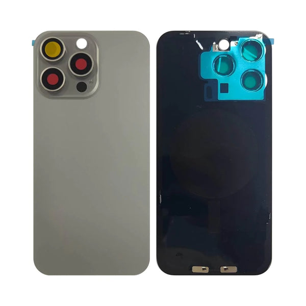 Carcasa trasera de titanio natural para Apple iPhone 15 Pro Max (sin pieza)