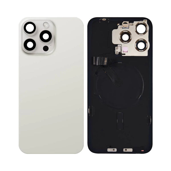 Carcasa trasera original de Apple para iPhone 15 Pro Max, color blanco titanio