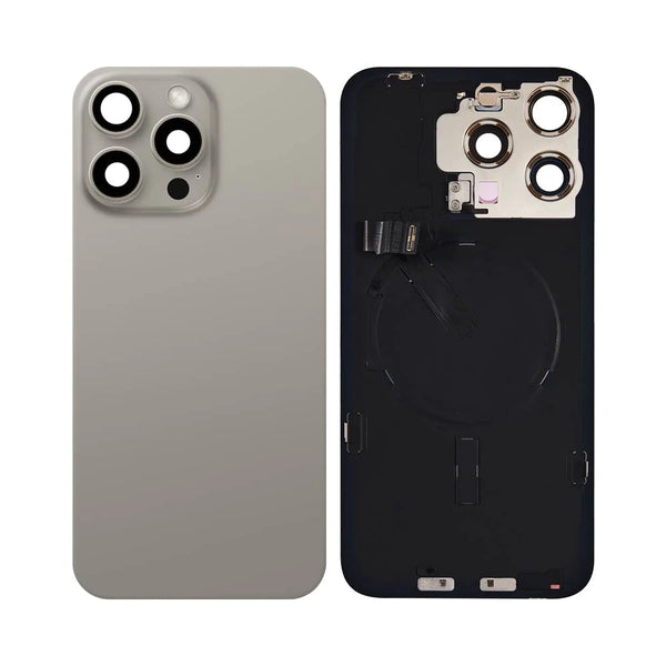 Carcasa trasera de titanio natural original de Apple para iPhone 15 Pro Max extra¨ªda