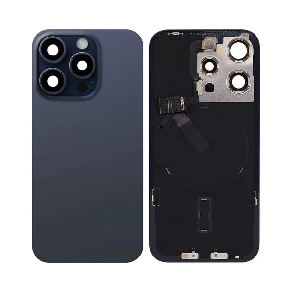 Original Pulled Apple iPhone 15 Pro Titanium Blue Back Cover