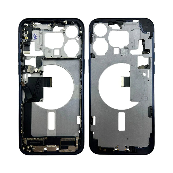 Chasis intermedio azul titanio del iPhone 15 Pro Max de Apple original extra¨ªdo