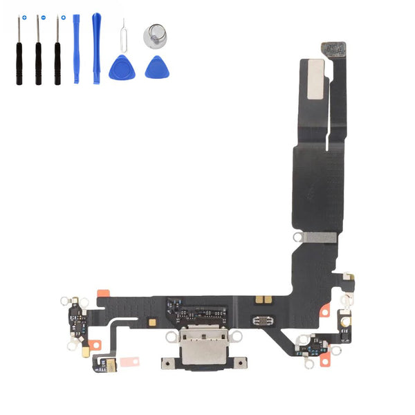 Eutoping USB Charging Port For Apple iPhone 16 Black Dock Connector Charger Board Flex Cable Assembly Replacement with tool