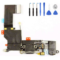 Eutoping USB Charging Port For Apple iPhone 5S Black Dock Connector Charger Board Flex Cable Assembly Replacement with tool