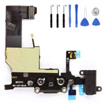 Eutoping USB Charging Port For Apple iPhone 5 Black Dock Connector Charger Board Flex Cable Assembly Replacement with tool