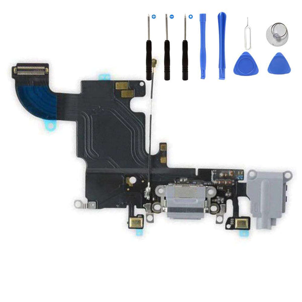 Eutoping USB Charging Port For Apple iPhone 6S Black Dock Connector Charger Board Flex Cable Assembly Replacement with tool