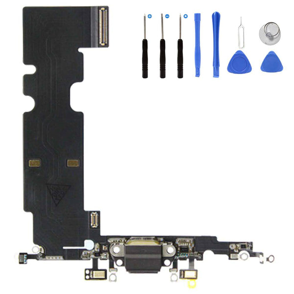 Eutoping USB Charging Port For Apple iPhone 8 Plus Black Dock Connector Charger Board Flex Cable Assembly Replacement with tool
