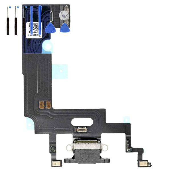 Eutoping USB Charging Port For Apple iPhone XR Black Dock Connector Charger Board Flex Cable Assembly Replacement with tool