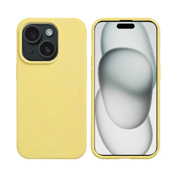 Coque Bambou Biod¨¦gradable PROTECT pour Apple iPhone 15 Plus Jaune