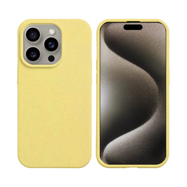 Funda de bamb¨² biodegradable PROTECT para Apple iPhone 15 Pro Amarillo