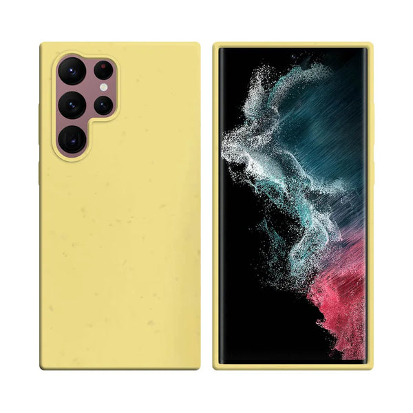 Funda de bamb¨² biodegradable PROTECT para Samsung Galaxy S22 Ultra S908 Amarillo
