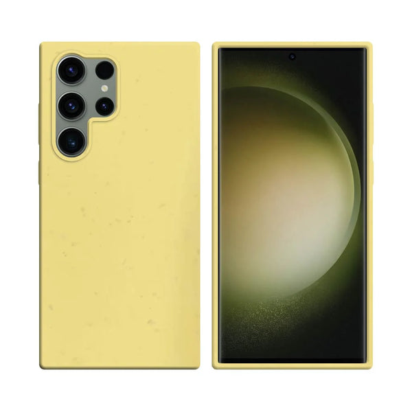 PROTECT Biologisch abbaubare Bambush¨¹lle f¨¹r Samsung Galaxy S23 Ultra 5G S918, Gelb