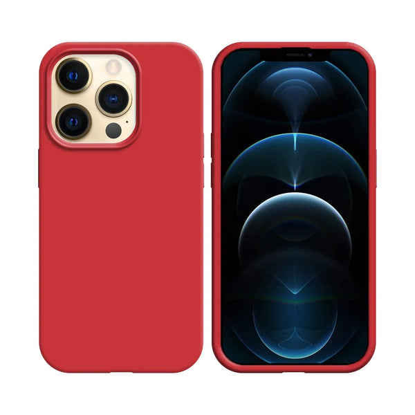 Coque Silicone Compatible pour Apple iPhone 12 iPhone 12 Pro Rouge