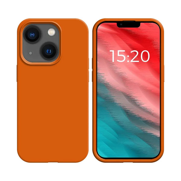 Coque Silicone Compatible pour Apple iPhone 14 Plus Orange