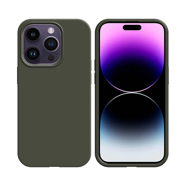 Coque Silicone Compatible pour Apple iPhone 14 Pro Gris Fonc¨¦