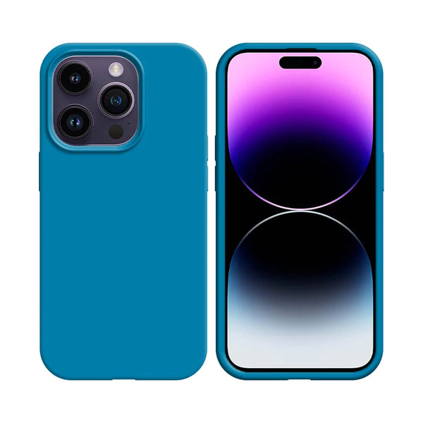 Coque Silicone Compatible pour Apple iPhone 14 Pro Max Bleu Ciel