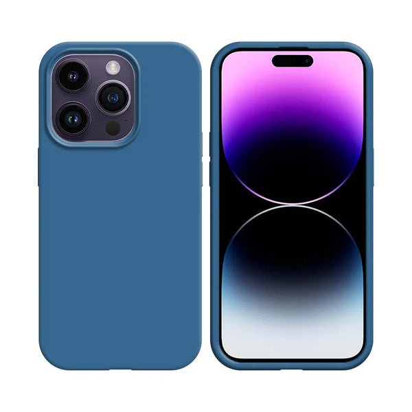 Coque Silicone Compatible pour Apple iPhone 14 Pro Max Bleu Marine