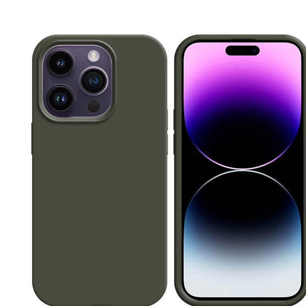 Coque Silicone Compatible pour Apple iPhone 14 Pro Max Gris Fonc¨¦