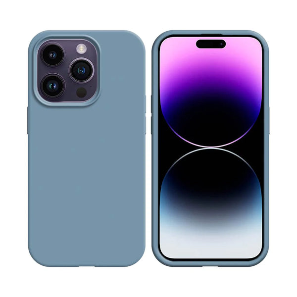 Coque Silicone Compatible pour Apple iPhone 14 Pro Max (#05) Bleu Acier