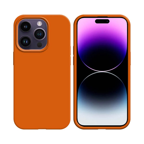 Coque Silicone Compatible pour Apple iPhone 14 Pro Orange