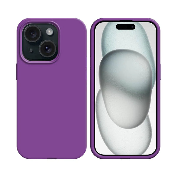 Coque Silicone Compatible pour Apple iPhone 15 Plus Mauve
