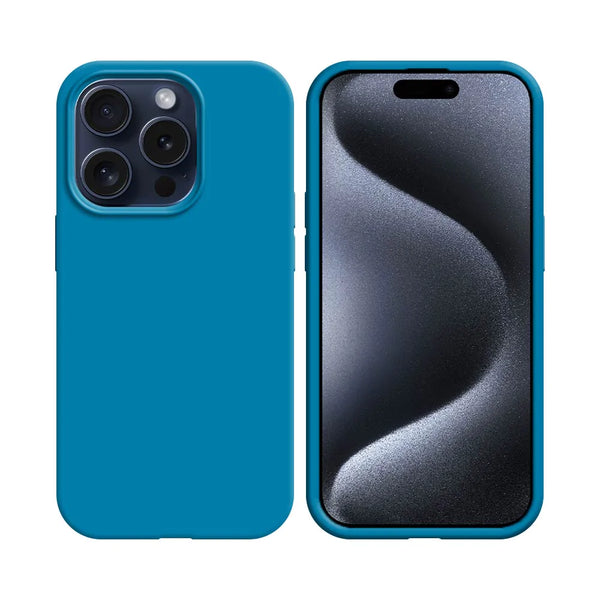 Coque Silicone Compatible pour Apple iPhone 15 Pro Bleu Ciel