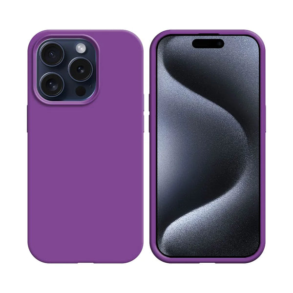 Coque Silicone Compatible pour Apple iPhone 15 Pro Mauve