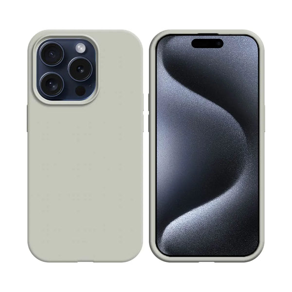 Coque Silicone Compatible pour Apple iPhone 15 Pro Max Blanc