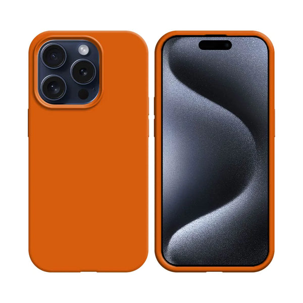 Coque Silicone Compatible pour Apple iPhone 15 Pro Max Orange