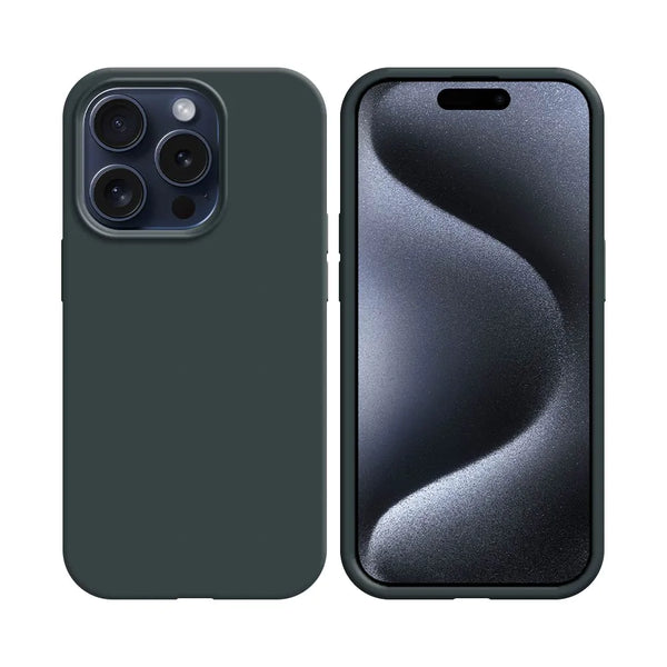 Coque Silicone Compatible pour Apple iPhone 15 Pro Noir