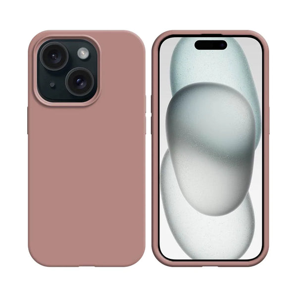 Coque Silicone Compatible pour Apple iPhone 15 Rose