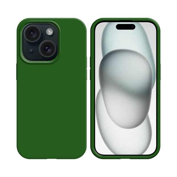 Coque Silicone Compatible pour Apple iPhone 15 Vert Fonc¨¦