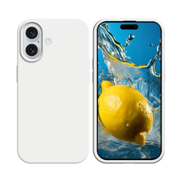 Coque Silicone Compatible pour Apple iPhone 16 Plus Blanc