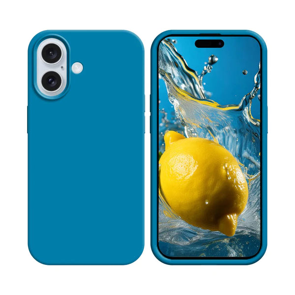 Coque Silicone Compatible pour Apple iPhone 16 Plus Bleu Ciel
