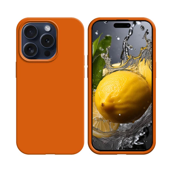 Coque Silicone Compatible pour Apple iPhone 16 Pro Max (#13) Orange