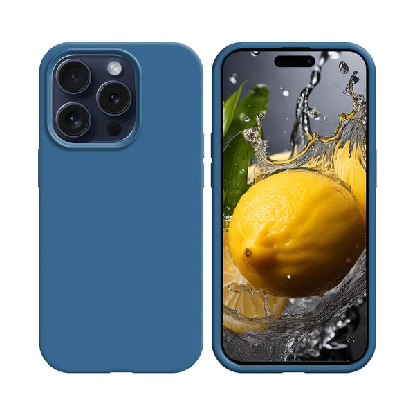 Coque Silicone Compatible pour Apple iPhone 16 Pro Max (#20) Bleu Marine