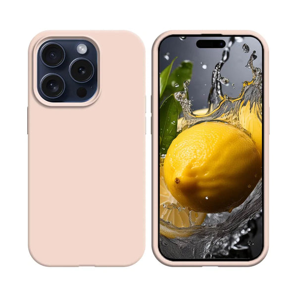 Coque Silicone Compatible pour Apple iPhone 16 Pro Rose Gold